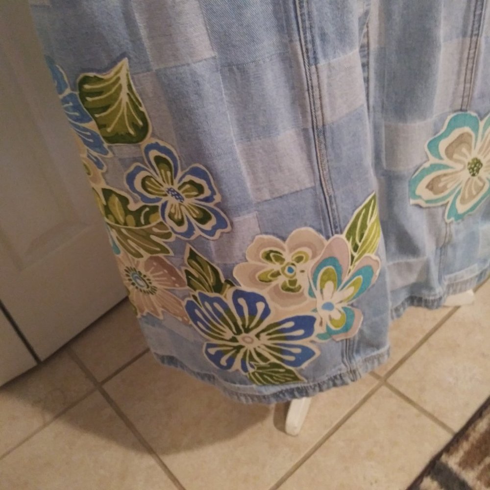 2442 Jeaniemade Size 16 (XL) Baccini Upcycled Jean Dress - Picture 2 of 11